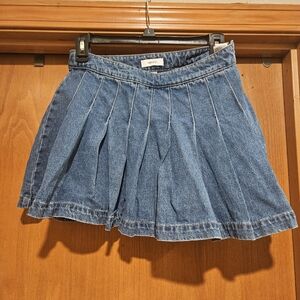 Forever 21 JEAN  Pleated Mini Skirt